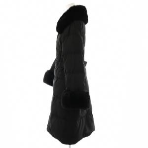 GRACE CONTINENTAL 23AWファーパーツ付ロングダウンコート フェイクファー 36 ブラック