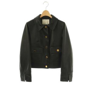 ラムレザーショートジャケット ブルゾン 36 黒 /NR OS