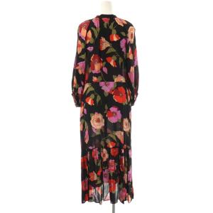 Grace Class 23AW フラワージョーゼットドレス ワンピース ロング 長袖 36 ブラック マルチカラー /DO OS