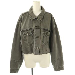 23AW クロップドデニムジャケット カットオフ 36 グレー /HK OS