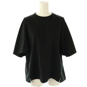 23SS 三尋木奈保さんコラボ 大人きれいめ ツヤ感Tシャツ カットソー 五分袖 38 黒 ブラック /AT