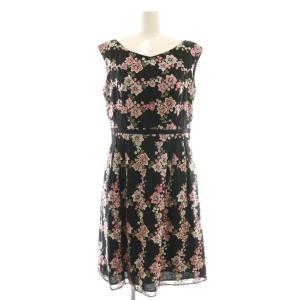 アマリリスドレス ワンピース 膝丈 ノースリーブ 6 黒 ブラック /AT OS