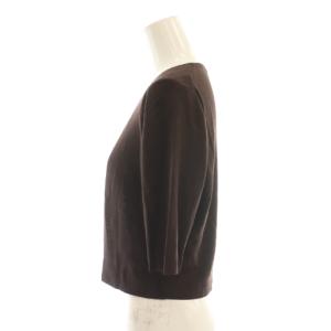 TOCCA TREFOIL ボレロ カーディガン 前開きトッパー 五分袖 M 茶 ブラウン /AT OS