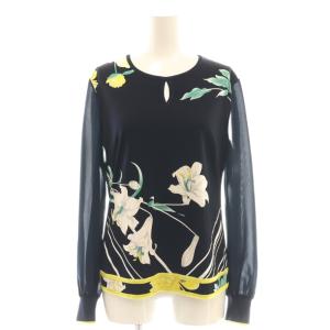 LEONARD ファッション FASHION カンカン素材 花柄 ブラウス スカート セットアップ プルオーバー タイト
