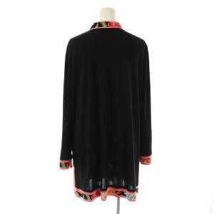 LEONARD ファッション FASHION 花柄 キーネック チュニック 長袖 42 ブラック /HK OS