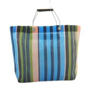 MARNI フラワーカフェ トートバッグ ストライプ柄 メッシュ マルチカラー /MI OS