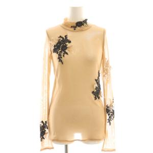 UND FUR EMBROIDERY SKIN TOP トップス カットソー 長袖 F ベージュ /HK