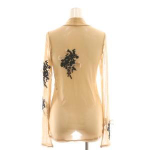 Ameri VINTAGE UND FUR EMBROIDERY SKIN TOP トップス カットソー 長袖 F ベージュ /HK