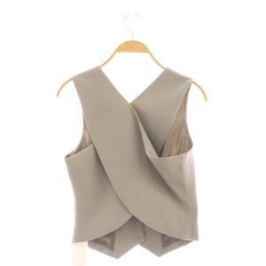 LE CIEL BLEU クロスバックウエストコート ベスト 34 グレー /CX OS