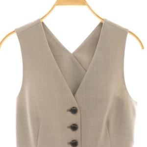 LE CIEL BLEU クロスバックウエストコート ベスト 34 グレー /CX OS