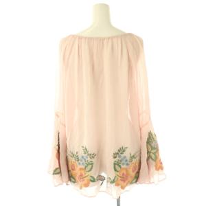 GRACE CONTINENTAL フラワー刺繍トップス カットソー 34 ピンク マルチカラー /DO OS