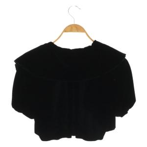 FOXEY BOUTIQUE パフスリーブ ベロアジャケット クロップド 38 黒 24599 /CX OS
