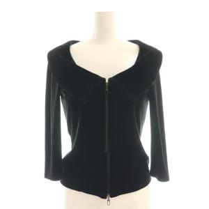 STRETCH VELOUR JACKET ベロアジャケット ジップアップ 38 黒 24040 /CX