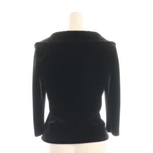 FOXEY NEW YORK STRETCH VELOUR JACKET ベロアジャケット ジップアップ 38 黒 24040 /CX