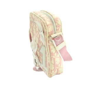 Christian Dior トロッター ショルダーバッグ ラインストーン フラワー ピンク アイボリー