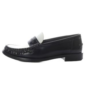 Salvatore Ferragamo IRINA ローファー スリッポン レザー バイカラー 7.5 ブラック ホワイト /YO32
