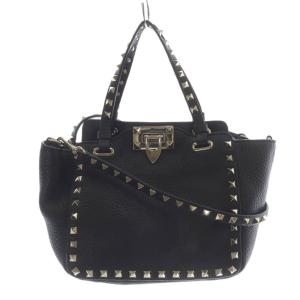 レザー ロックスタッズ 2WAYバッグ ブラック