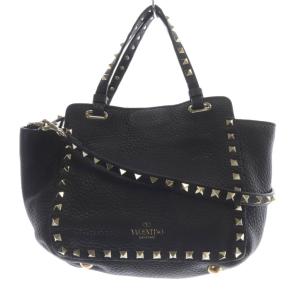 VALENTINO GARAVANI レザー ロックスタッズ 2WAYバッグ ブラック
