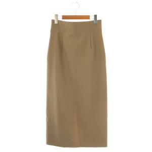 24SS ジャージーライクカラータイトスカート ロング 38 グレージュ /HK OS