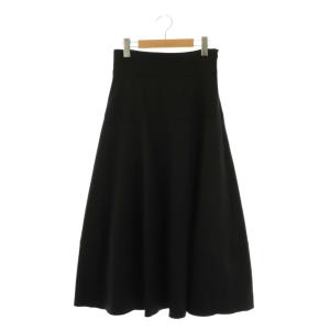 24SS ダブルクロスフレアスカート ロング 36 ブラック /DF OS