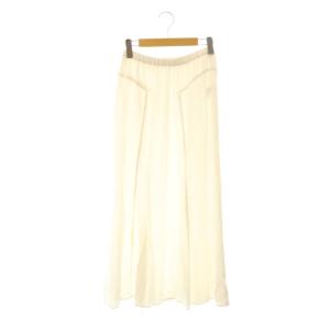 レーヨンコットンリネンソフトサテン マーメイドスカート フレア マキシ ロング 34 白 ホワイト /AT