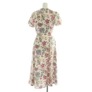 POLO RALPH LAUREN フラワープリントワンピース ロング 半袖 2 ホワイト /MY OS