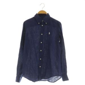 リネンBDシャツ 長袖 S ネイビー /MY OS