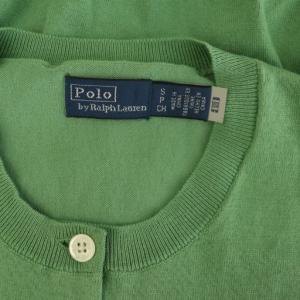 POLO RALPH LAUREN クルーネックカーディガン ニット 長袖 S グリーン /MY OS