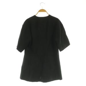 BALLSEY 24SS コードレーン ハーフスリーブジャケット リネン混 Vネック 36 ブラック /MY OS