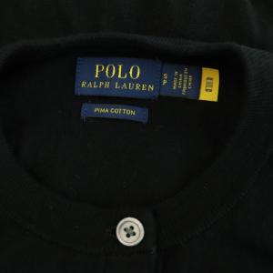 POLO RALPH LAUREN PIMA COTTON クルーネックカーディガン ニット 長袖 SP ブラック /MY OS
