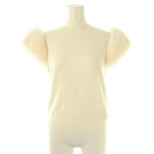 ショートファースリーブニットプルオーバー カットソー シルク混 36 オフホワイト /DO OS