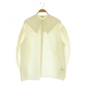 BIG COLLAR PUFF TOPS シャツ ブラウス 長袖 レース 1 ホワイト /MY OS