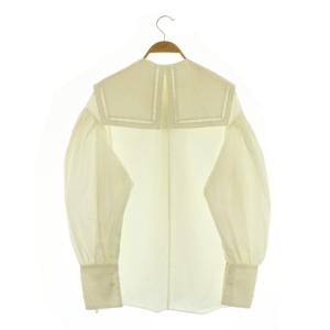 CLANE BIG COLLAR PUFF TOPS シャツ ブラウス 長袖 レース 1 ホワイト /MY OS