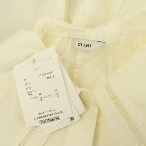 CLANE BIG COLLAR PUFF TOPS シャツ ブラウス 長袖 レース 1 ホワイト /MY OS