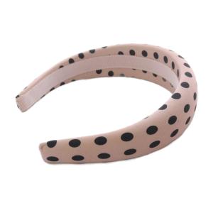 ロゴ刺繍 ドット カチューシャ ピンク 黒 ブラック /SR OH