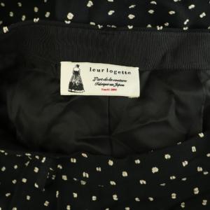 leur logette ワイドパンツ ドットジャガード タック ハイウエスト 1 ブラック /MY OS