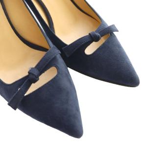 FABIO RUSCONI オメガ OMEGA ポインテッドトゥスウェードパンプス 36 紺 ネイビー /SS OS