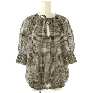 24AW ARTESIA PLAID RON ブラウス シャツ プルオーバー チェック シアー ボウタイ