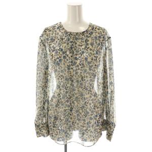 25AW INKED FLORAL PRT FINDA BLOUSE ブラウス 花柄 長袖 38 ベージュ
