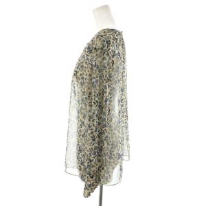 theory luxe 25AW INKED FLORAL PRT FINDA BLOUSE ブラウス 花柄 長袖 38 ベージュ
