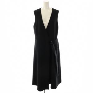 24SS COSIMO ROSE ワンピース ロング ノースリーブ 38 ブラック /HK OS