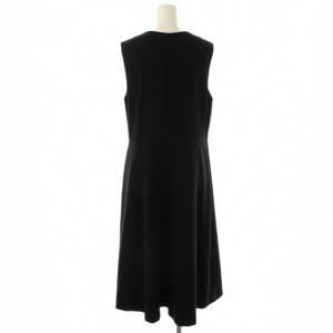 theory luxe 24SS COSIMO ROSE ワンピース ロング ノースリーブ 38 ブラック /HK OS
