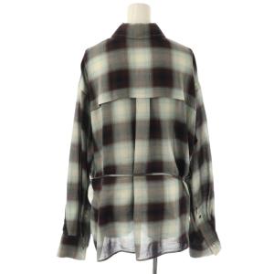 FRAY I.D 25AW 2wayオンブレチェックシャツ 長袖 F ブラウン ライトブルー オフホワイト /DO OS