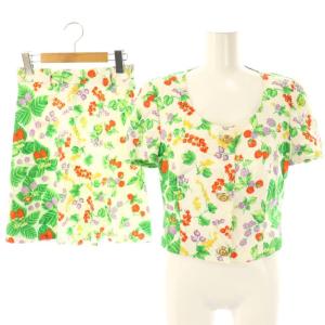 スーツ セットアップ 総柄 半袖ジャケット スカート 26/40 ホワイト マルチカラー /ES OS