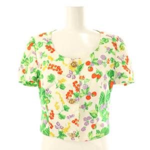 VERSACE JEANS COUTURE スーツ セットアップ 総柄 半袖ジャケット スカート 26/40 ホワイト マルチカラー /ES OS