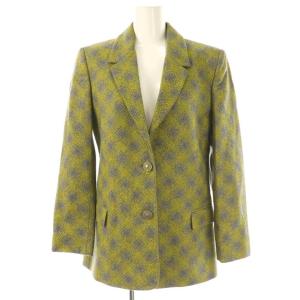 VERSACE JEANS COUTURE スーツ セットアップ 総柄 ジャケット スカート 26/40 28/42 グリーン グレー /ES OS