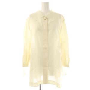 ロゴボタン シャツ ブラウス 長袖 シルク M アイボリー /ES OS