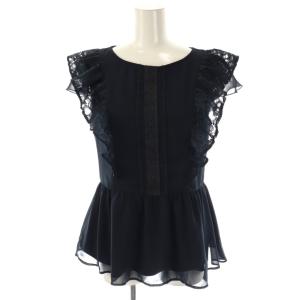 25AW DANCING LACE TOPS トップス ブラウス フレンチスリーブ S ネイビー /DO