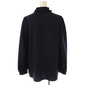 René ロングスリーブパールブラウス フリル 34 ネイビー 6411080 /DO OS