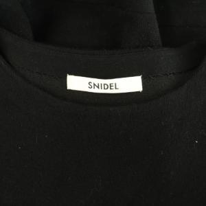SNIDEL ビッグレースカラーニットワンピース ロング 長袖 0 ブラック /MY OS